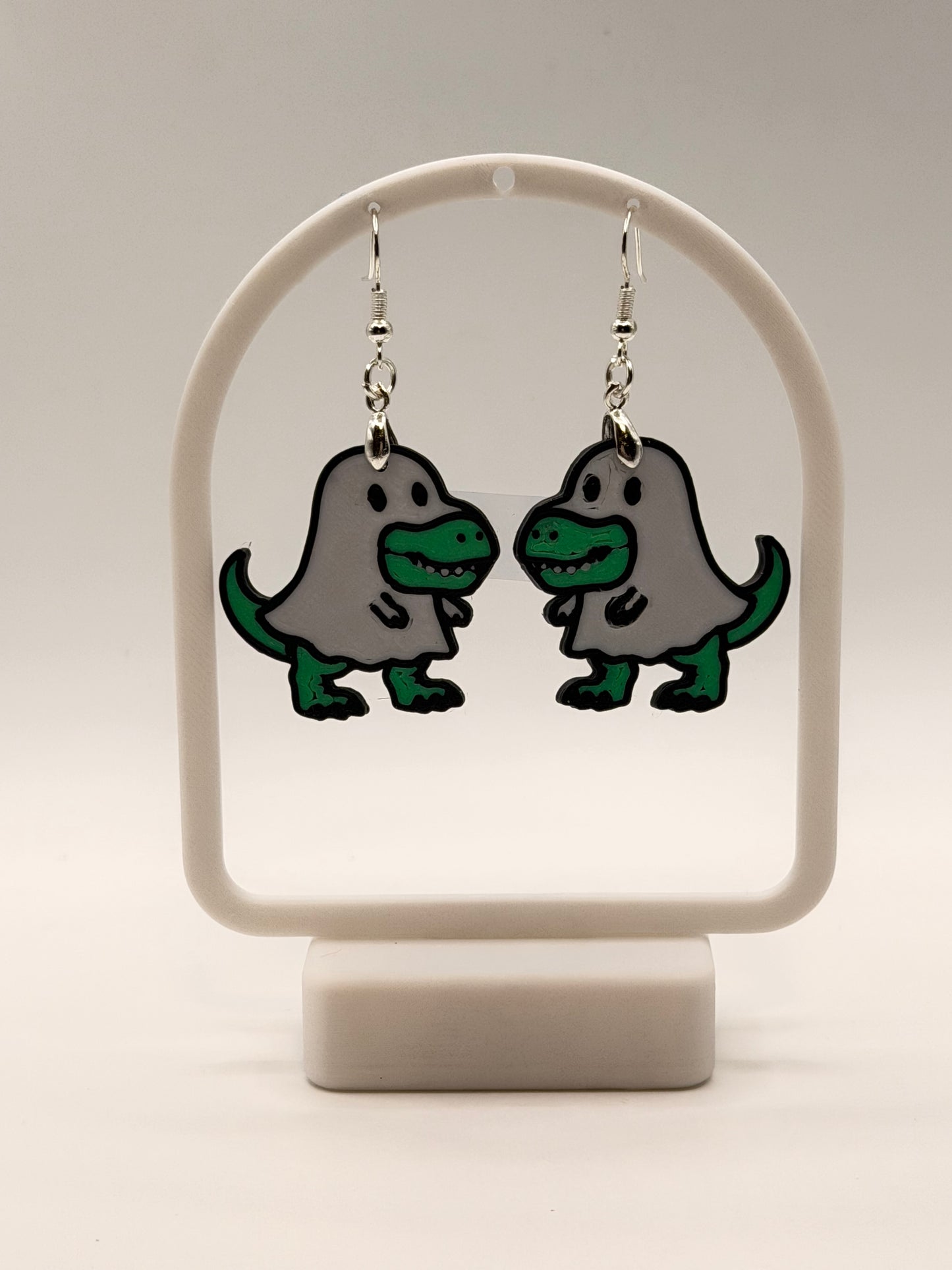 Halloween Ghost Dinosaur Earrings
