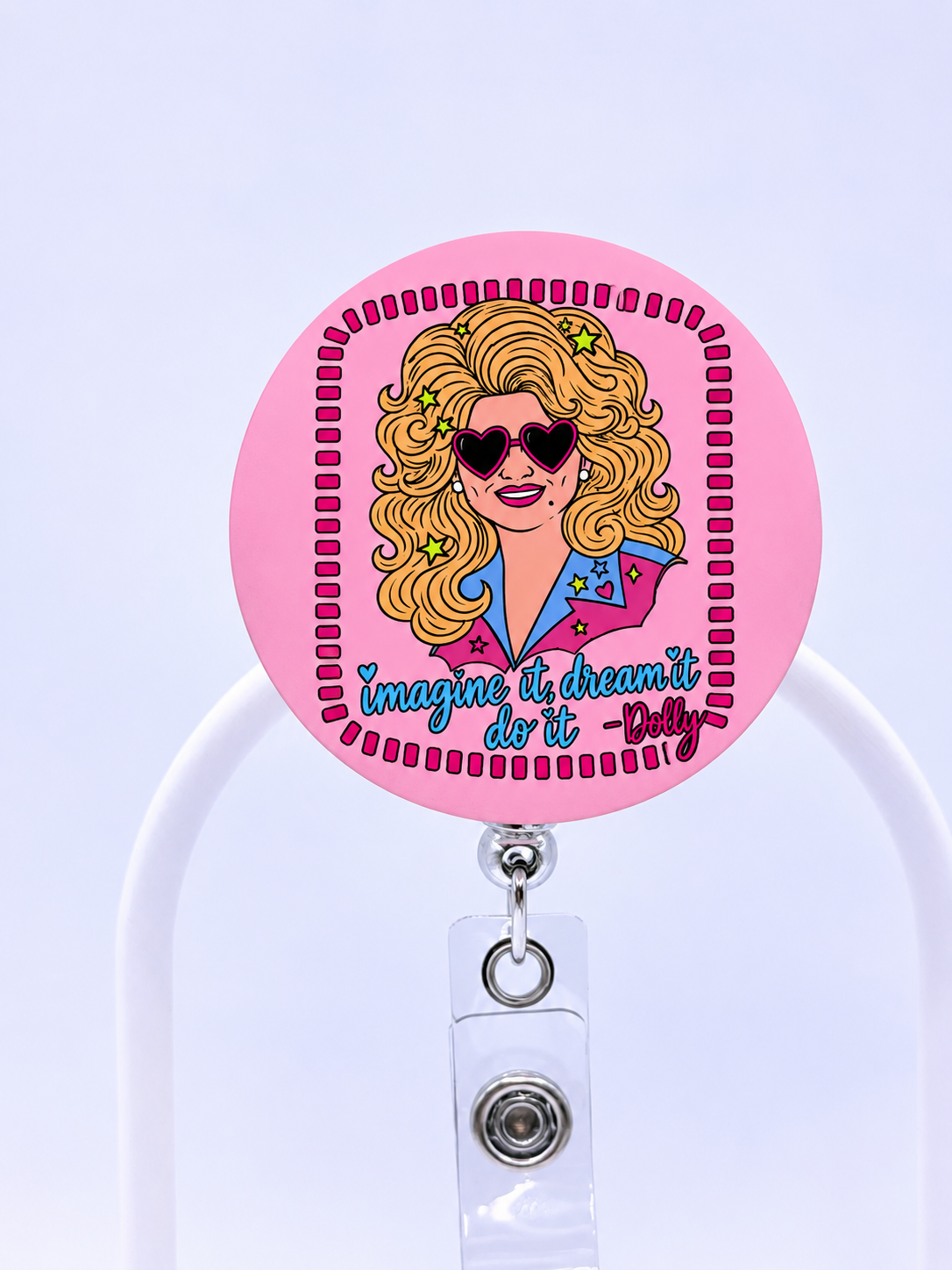 Dolly Funny ER ICU Nurse Badge Reel