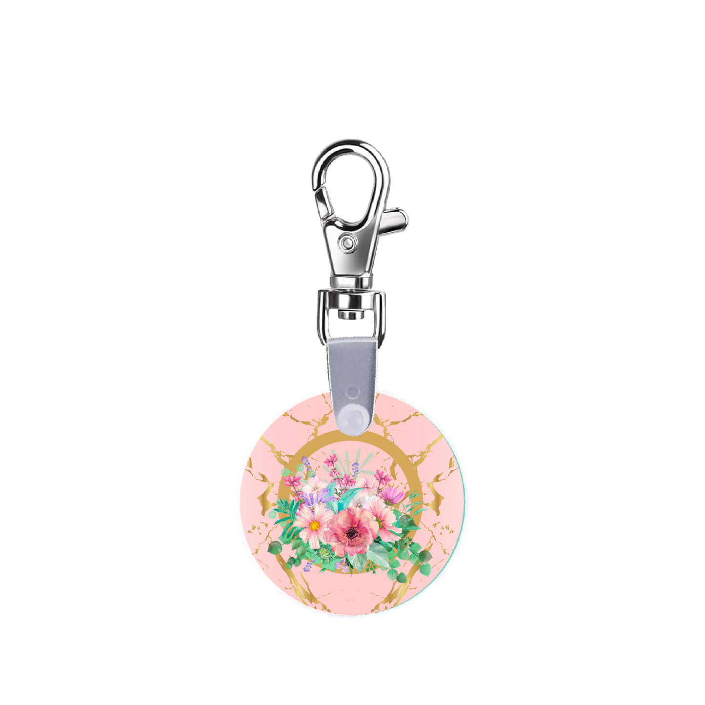 Golden Floral Smart CodeClip Keychain