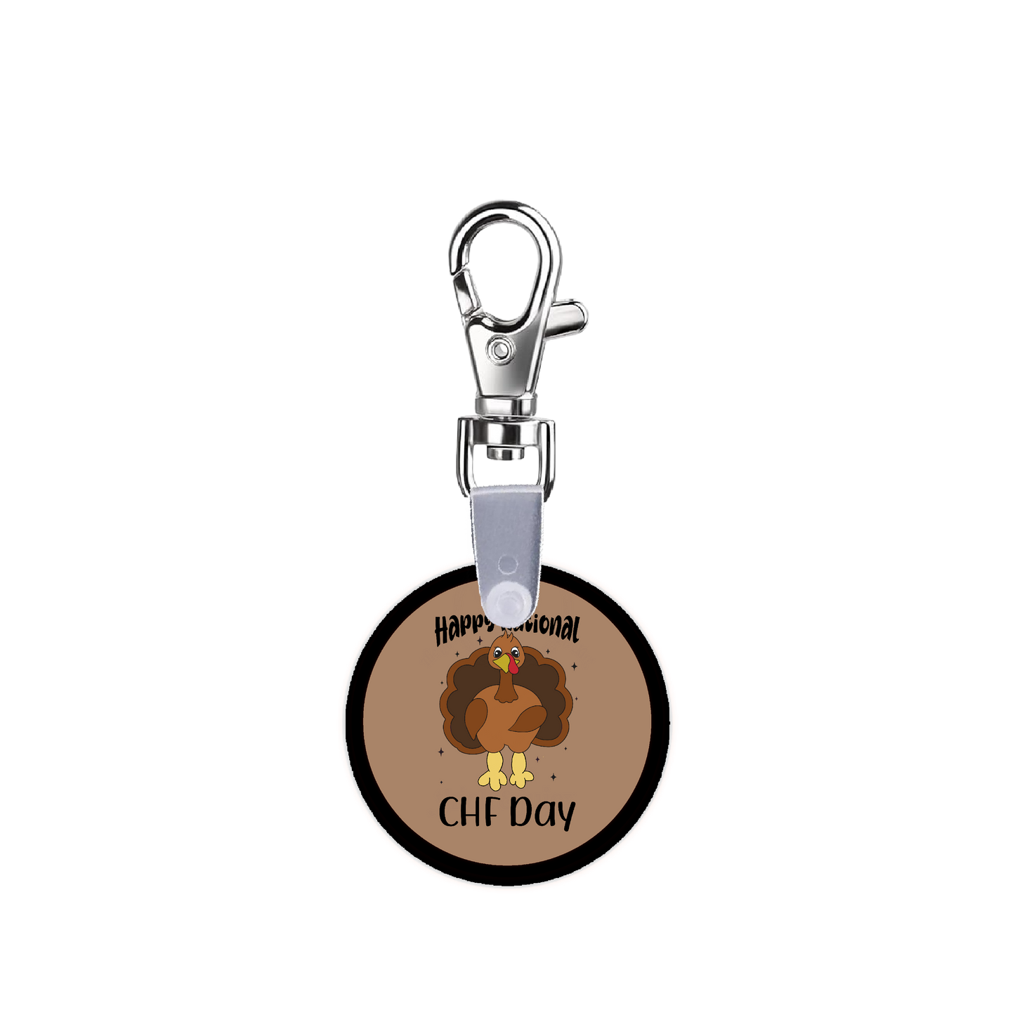Happy National CHF Day Swollen Thanksgiving Turkey Smart CodeClip Keychain