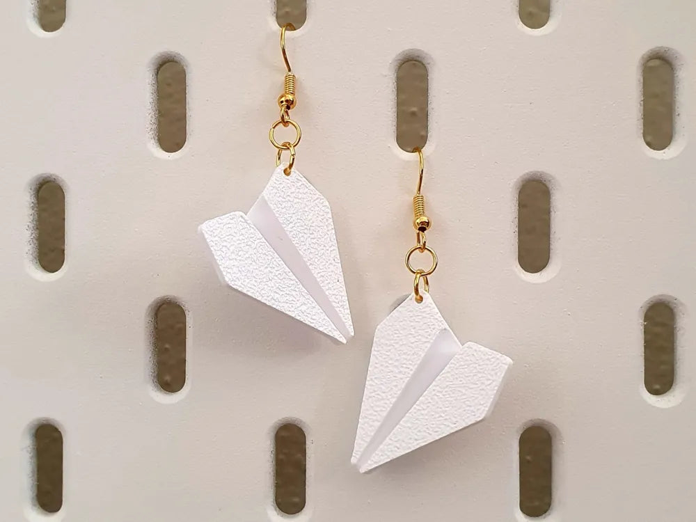 Origami Paper Plane Earrings