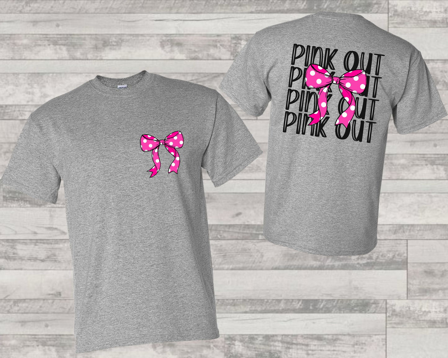 Pink Out Football Coquette Two Sided T Shirt
