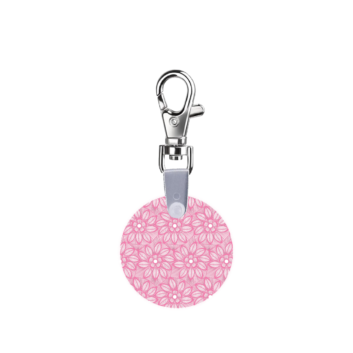 Geometric Pink Floral Smart CodeClip Keychain