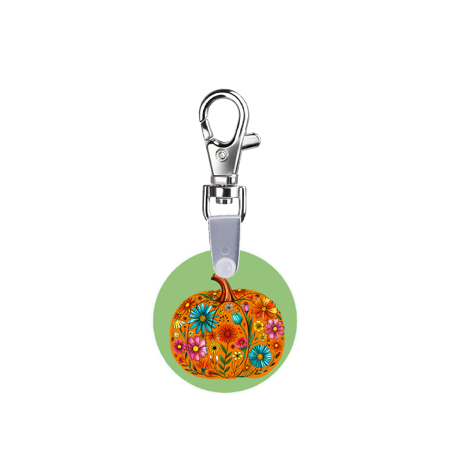 Floral Pumpkin Smart CodeClip Keychain