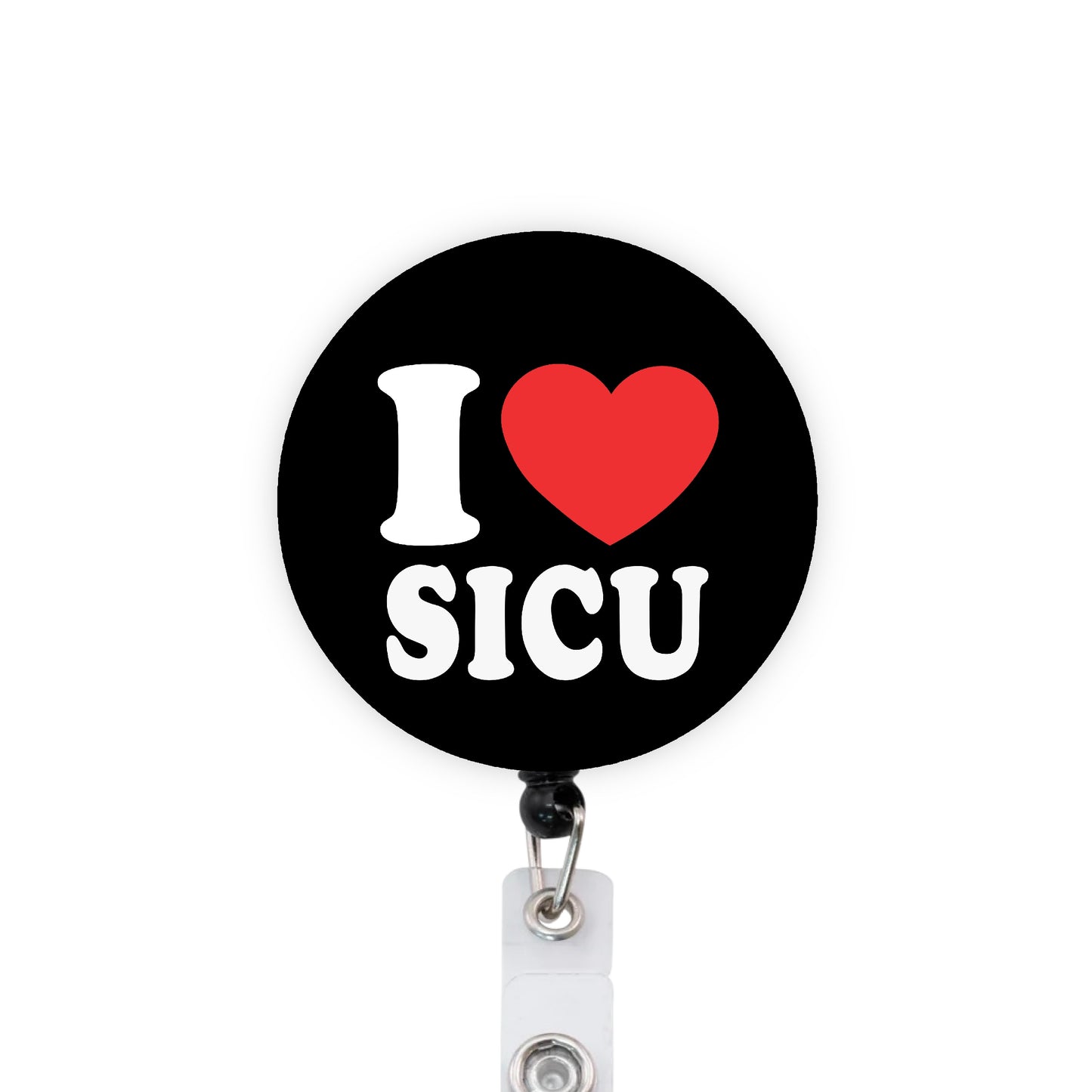 I Heart SICU ICU ER Nurse RN Badge Reel
