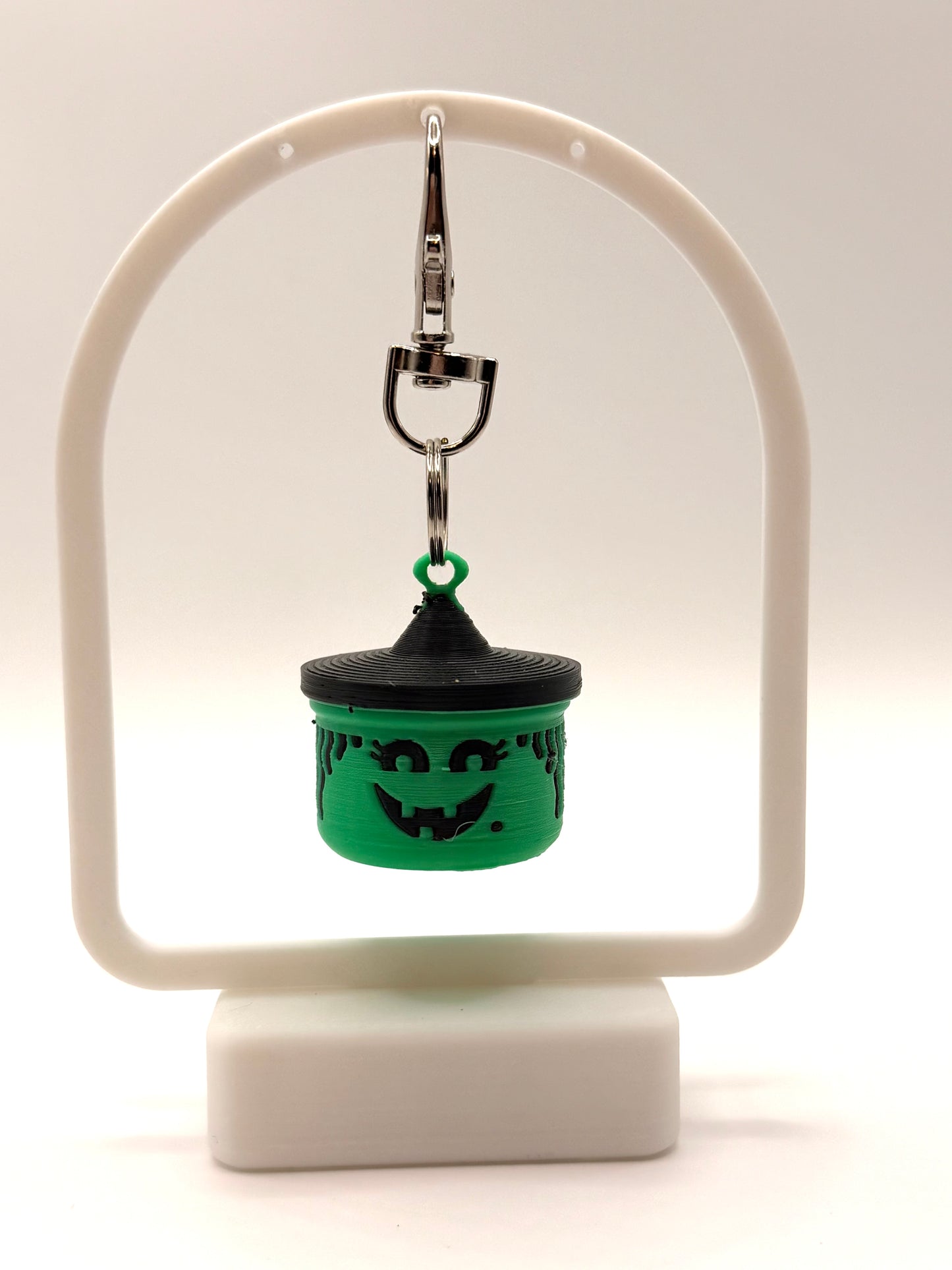 Halloween Boo Bucket Badge Reel Charm Key Chain