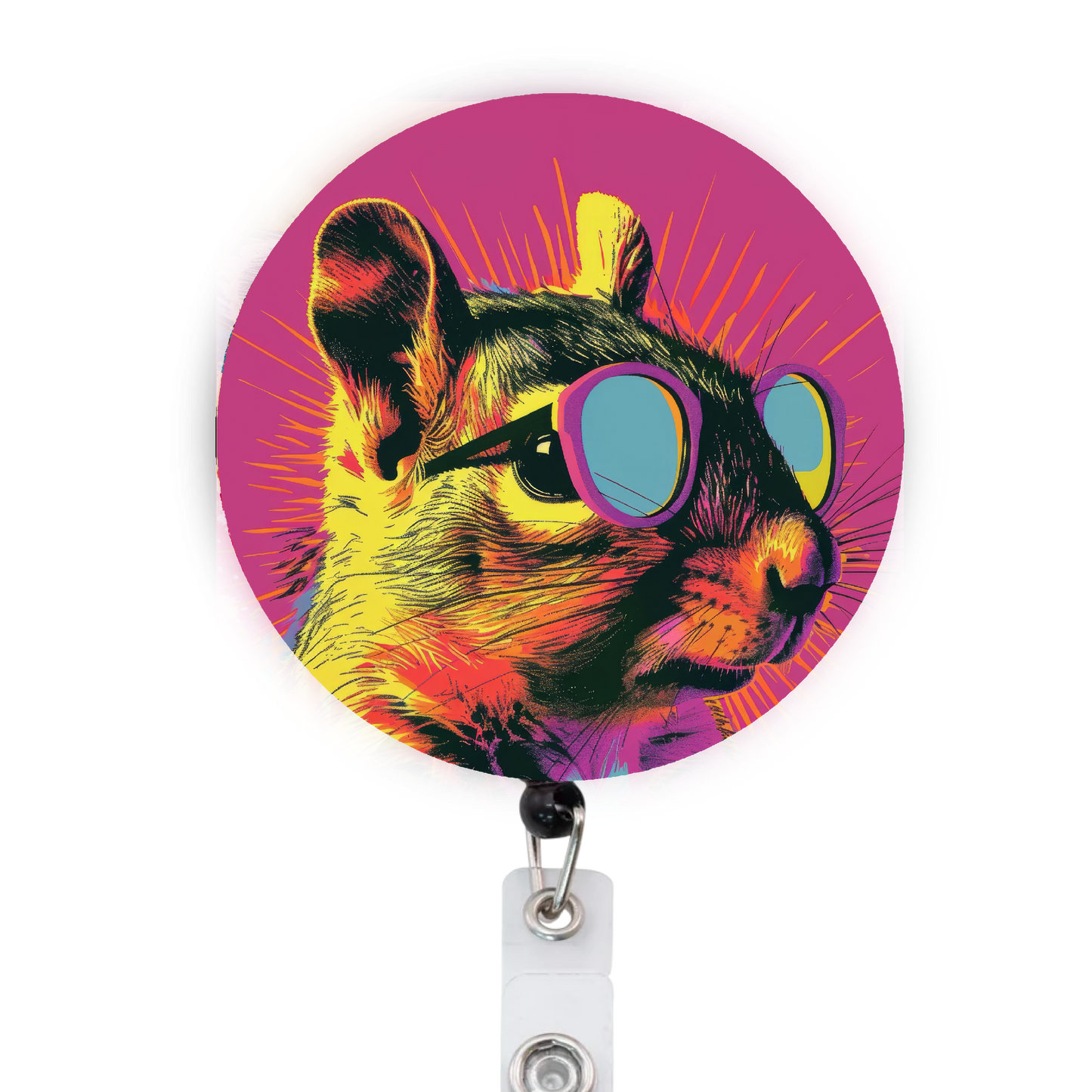 Pop Art Squirrel Attached Badge Reel