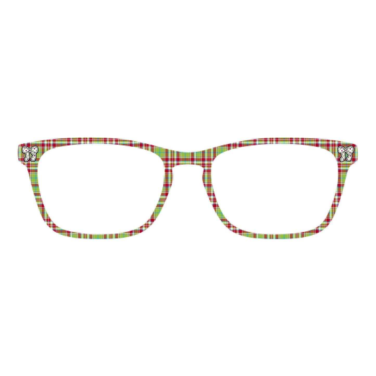 Merry Christmas Plaid Coquette Bow Pair Eyewear Topper