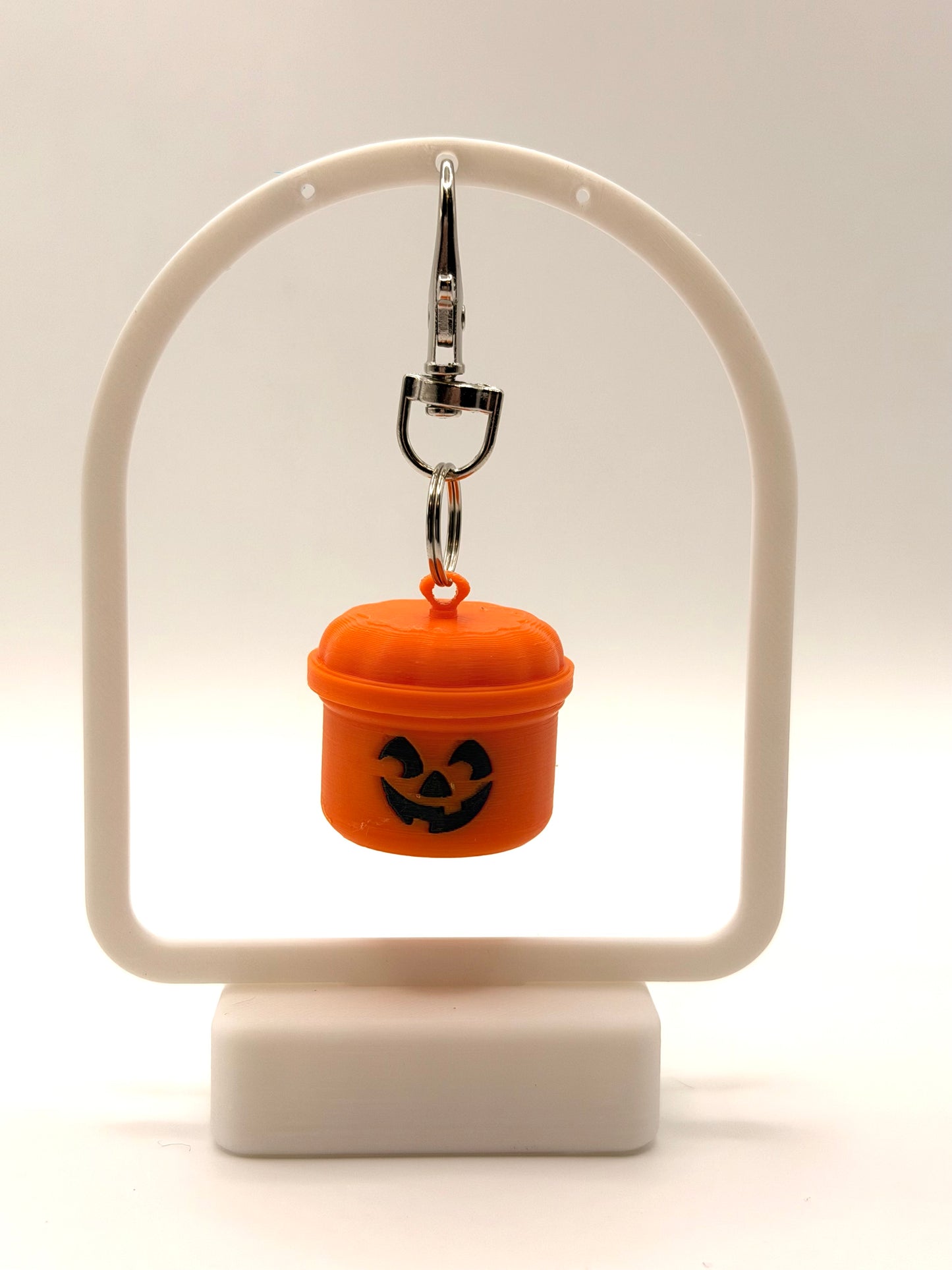 Halloween Boo Bucket Badge Reel Charm Key Chain