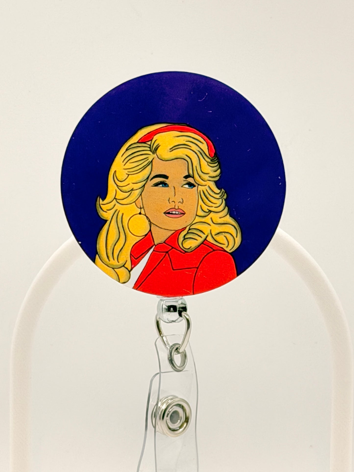 Dolly Funny ER ICU Nurse Badge Reel
