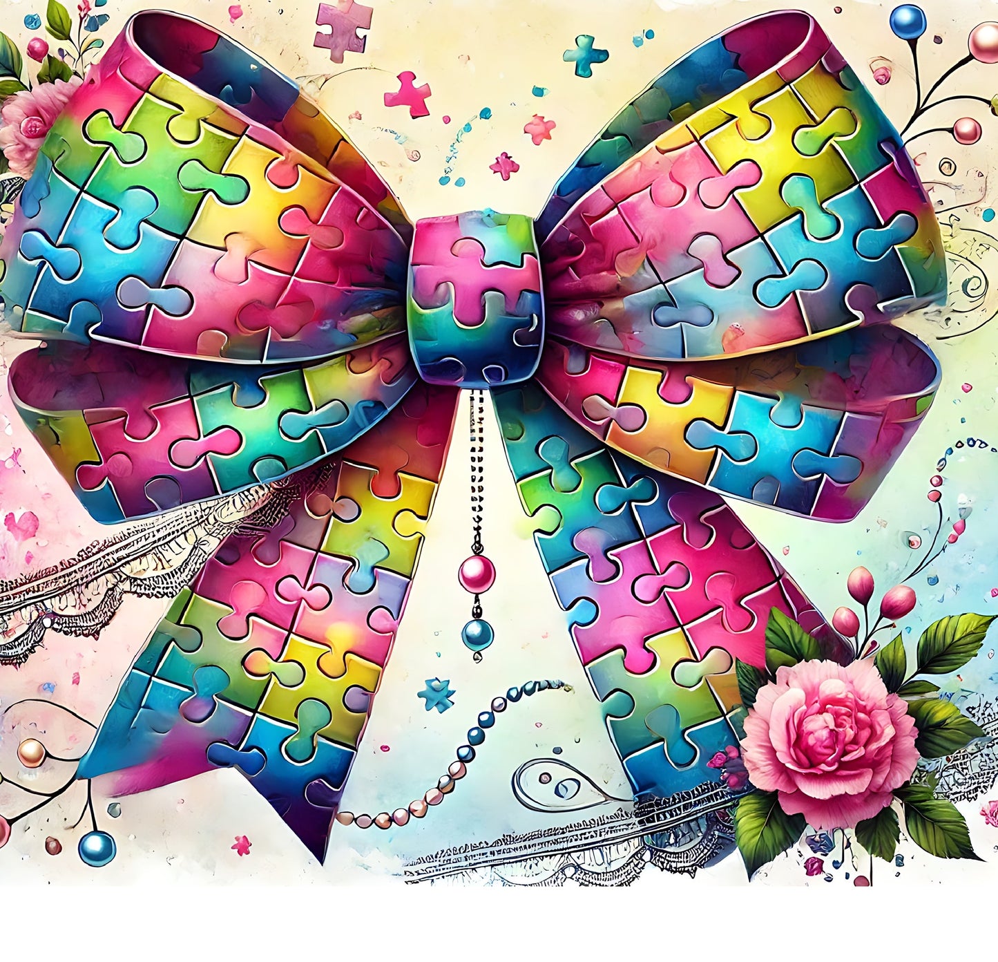 GlamCard™ Autism Ribbon Shoe (Croc) Charm