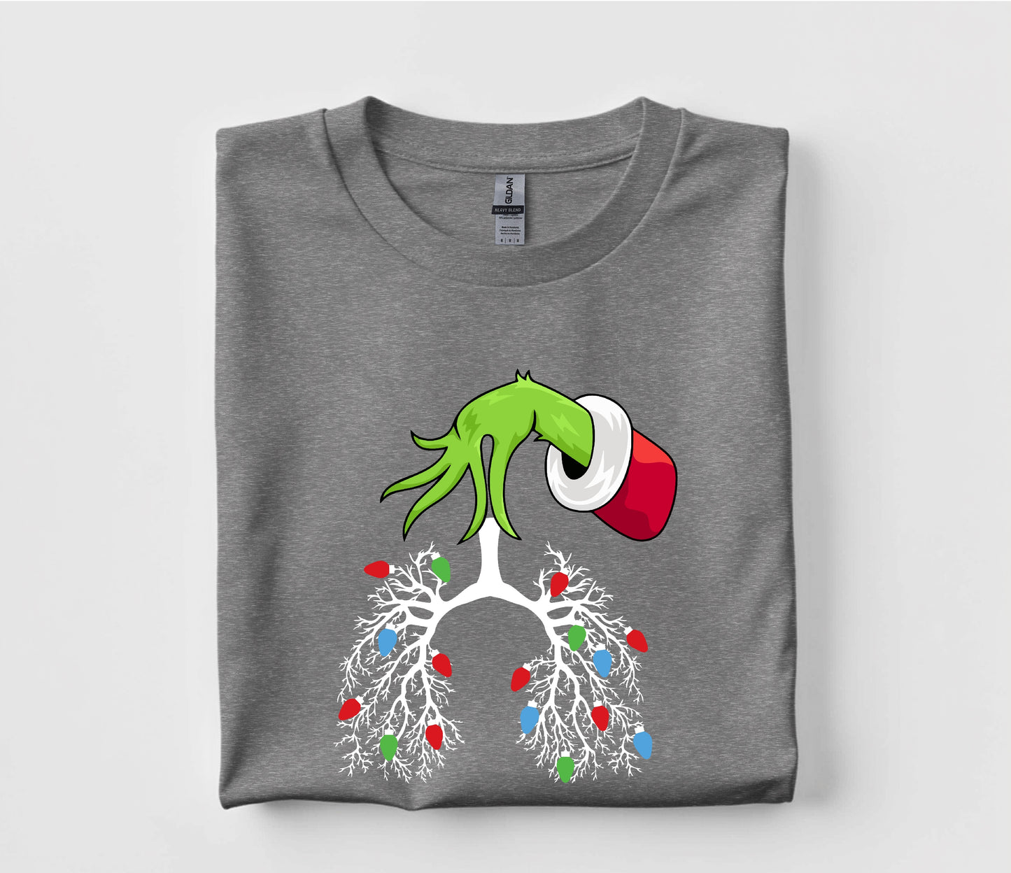 Grinch Respiratory Therapist Nurse Lungs Christmas T Shirt