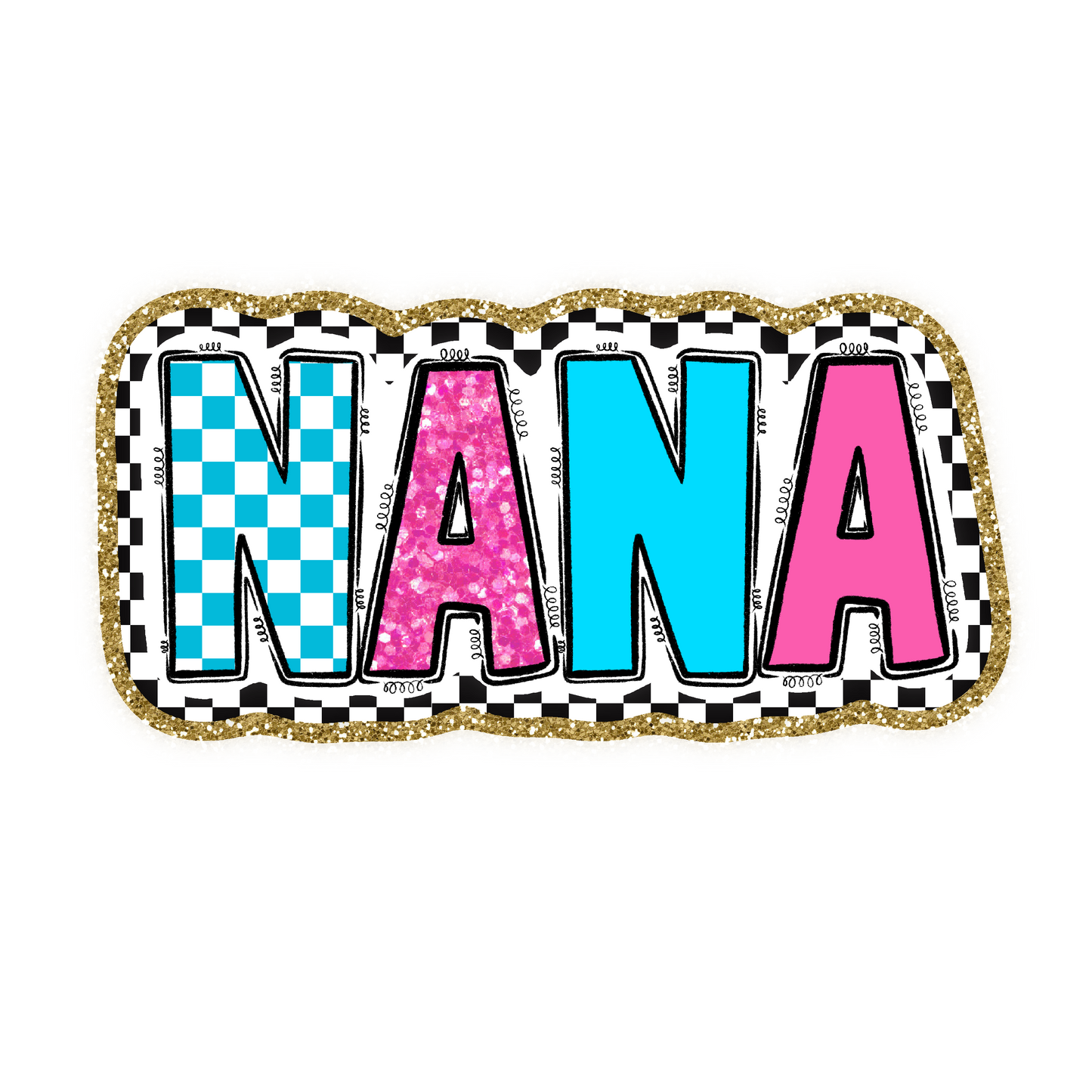 Nana Iron On Glitter Pop Culture Patch