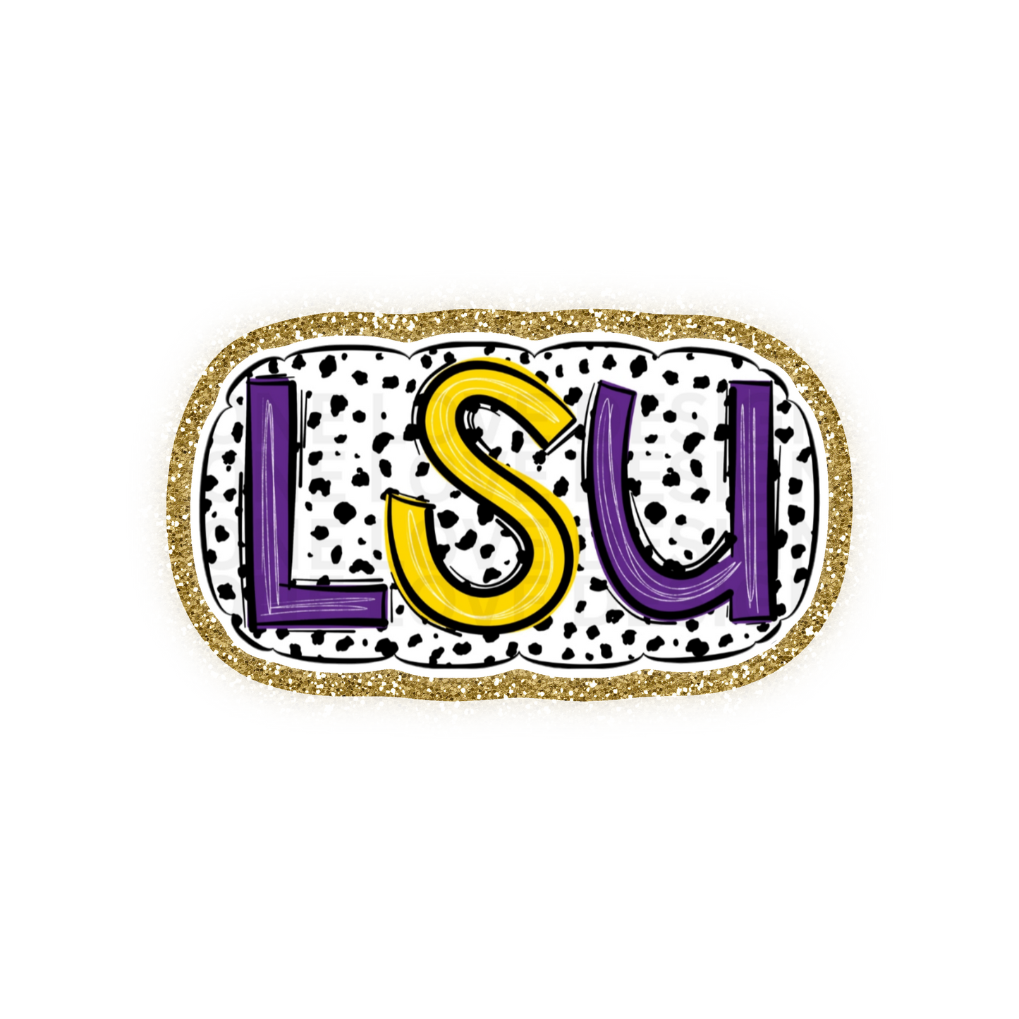 LSU Football Iron On Glitter Sports Patch