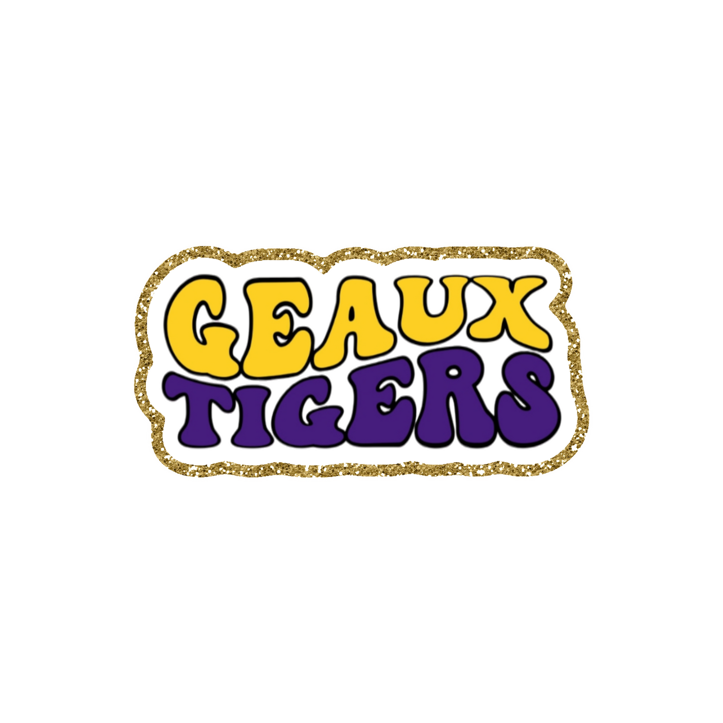 LSU Football Iron On Glitter Sports Patch
