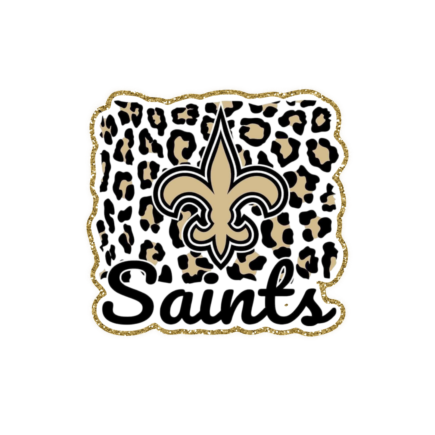 Saints Football Iron On Glitter Sports Patch