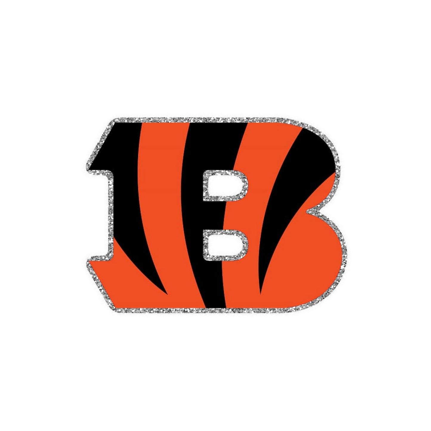 Bengals Football Iron On Glitter Sports Patch