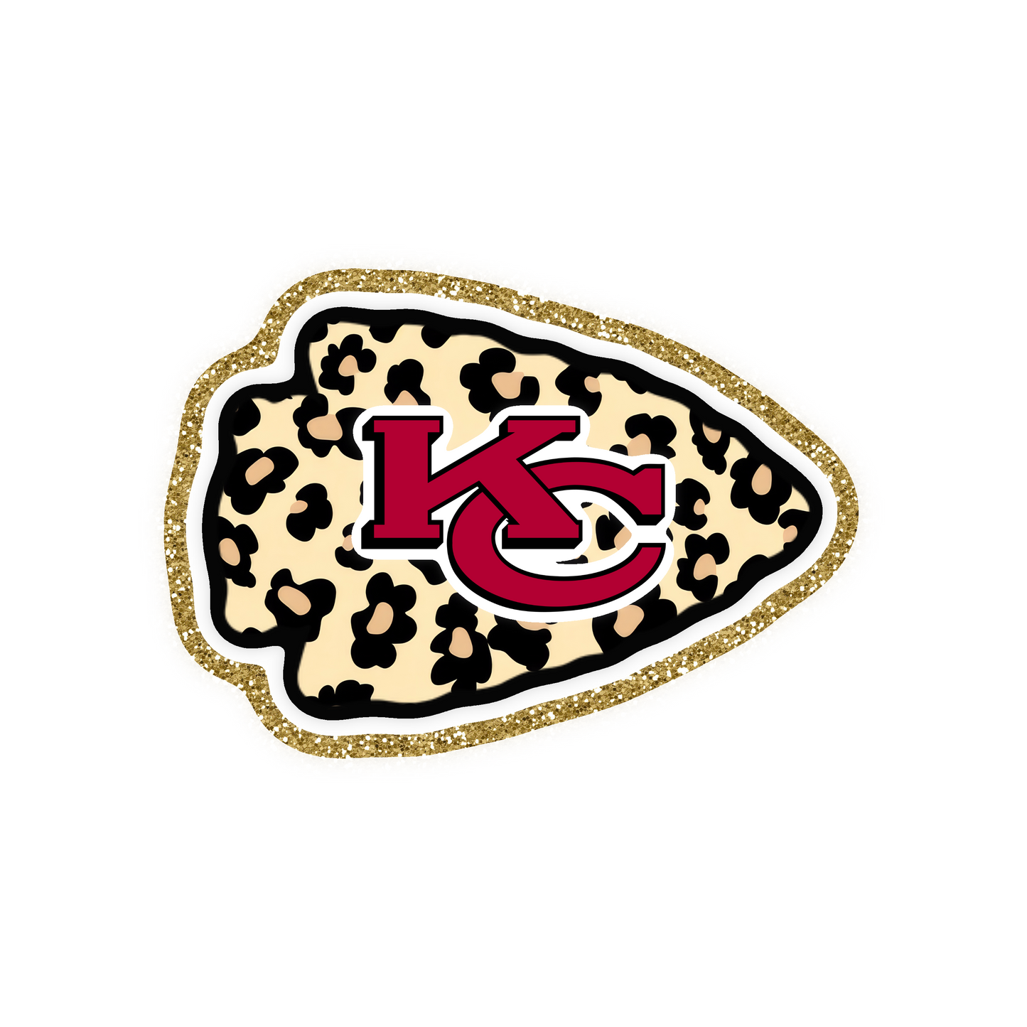 Kansas City Chiefs Football Iron On Glitter Sports Patch