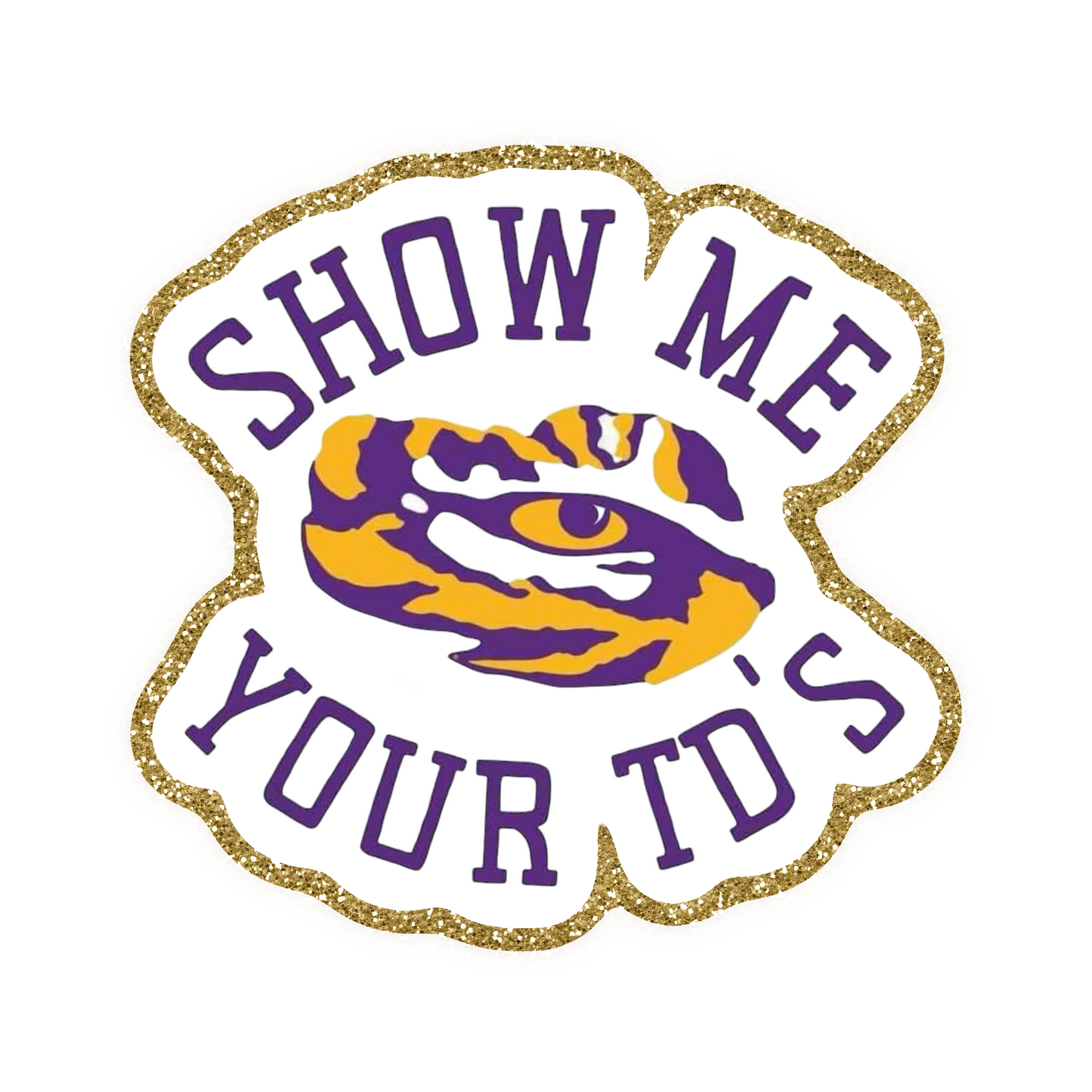 LSU Football Iron On Glitter Sports Patch