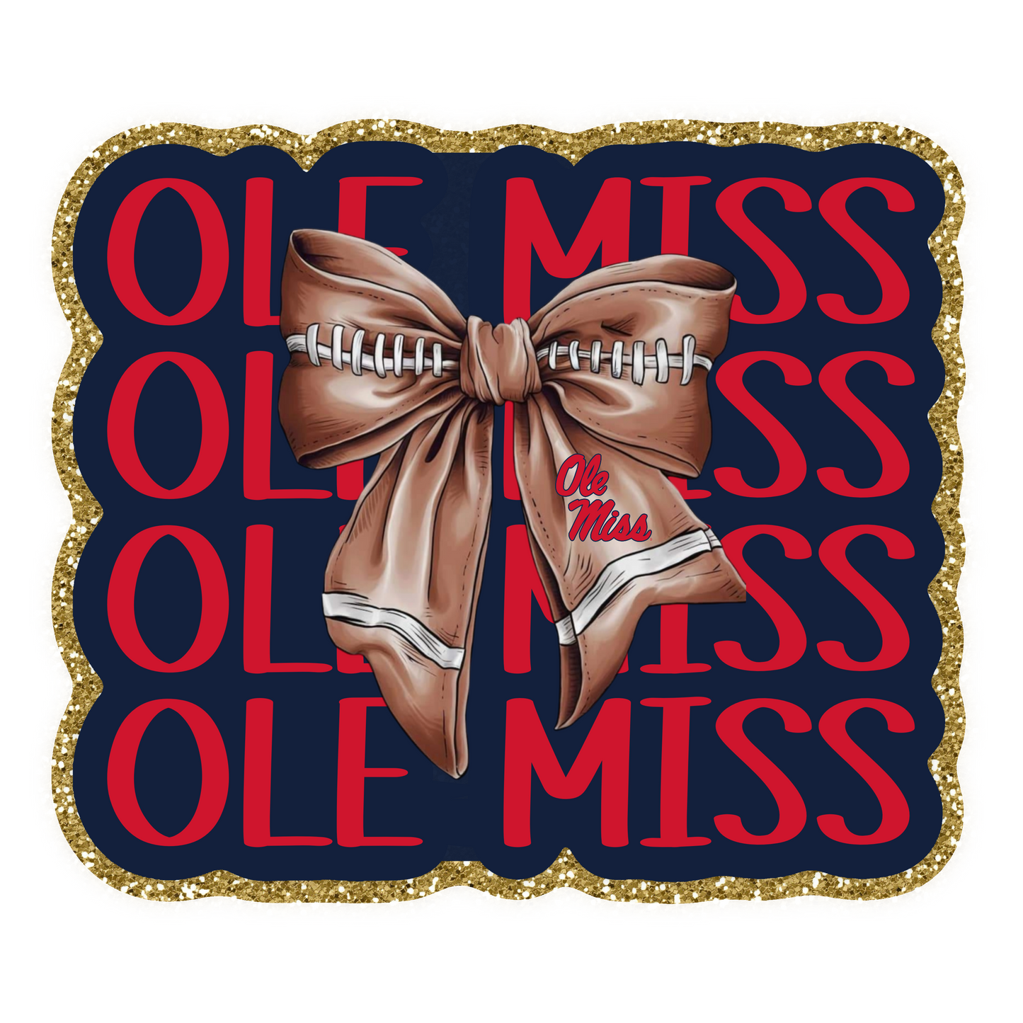 Ole Miss Football Iron On Glitter Sports Patch