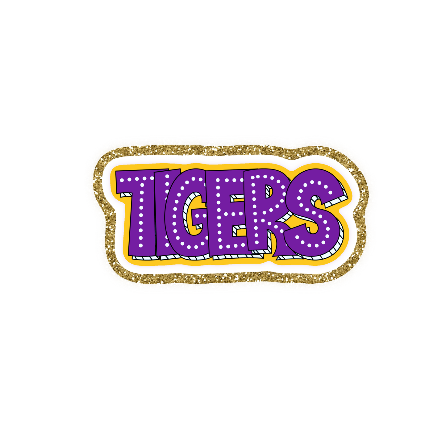 LSU Football Iron On Glitter Sports Patch