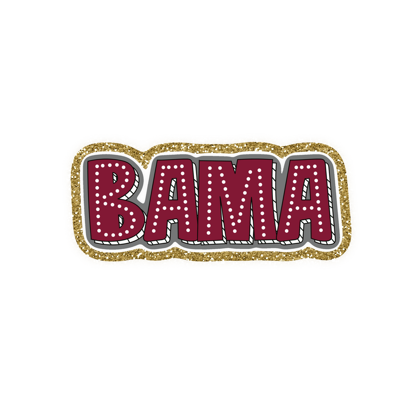Alabama Football Iron On Glitter Sports Patch