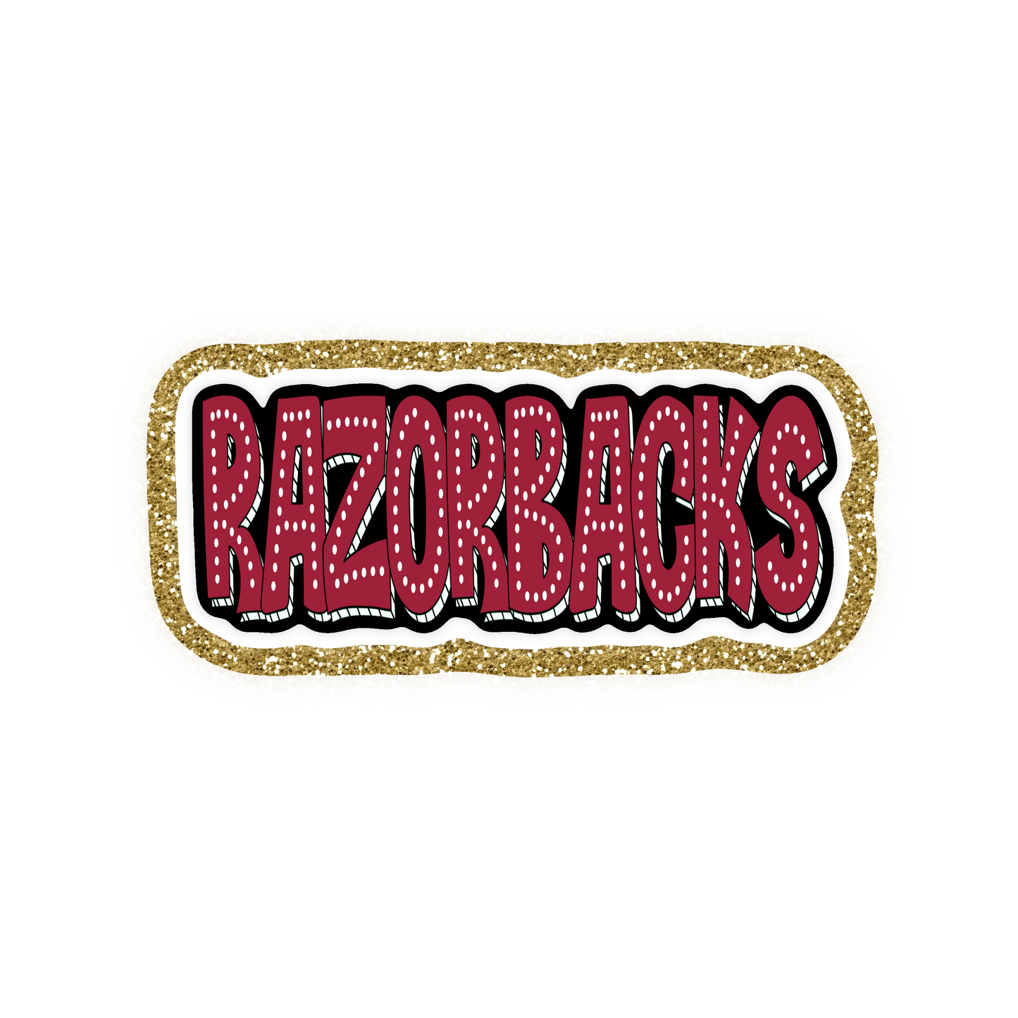 Arkansas Football Iron On Glitter Sports Patch