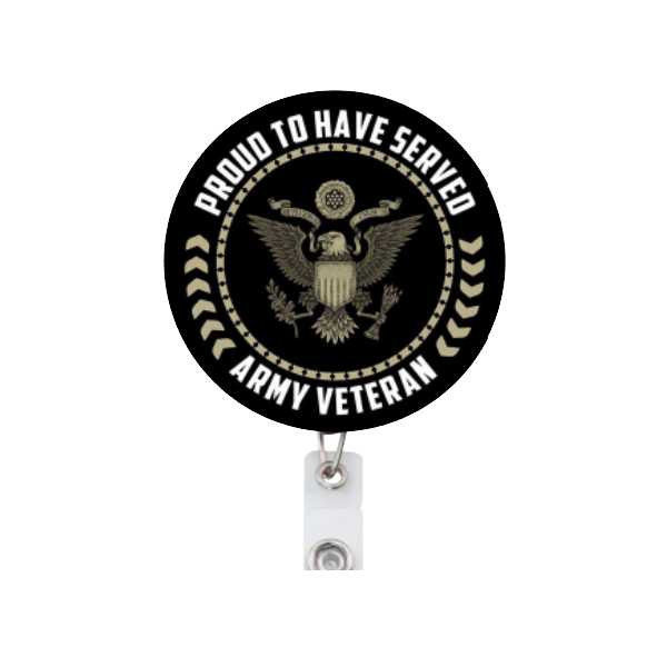 US Army Veteran Military Patriotic Badge Reel