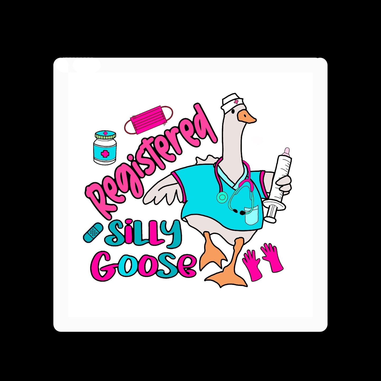 Registered Silly Goose Nurse Badge Reel