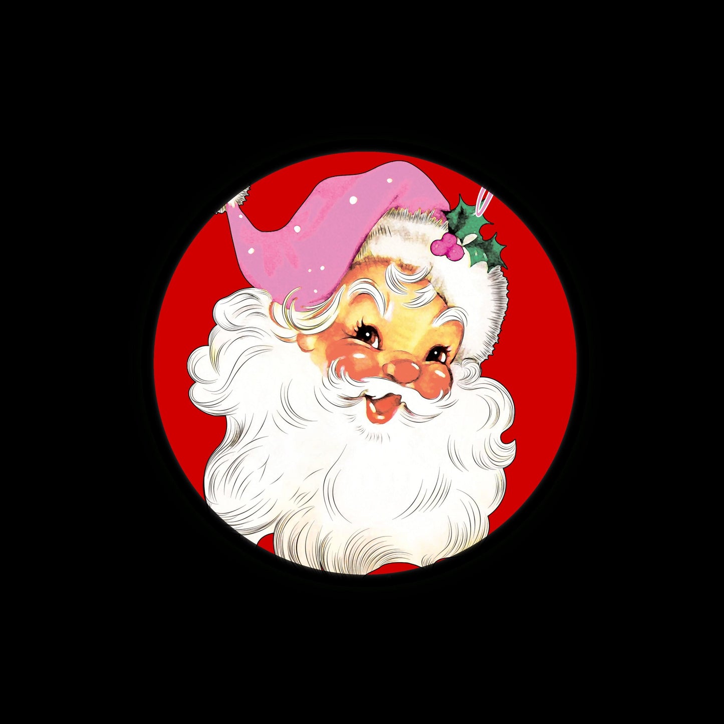 Pink Santa Christmas Badge Reel