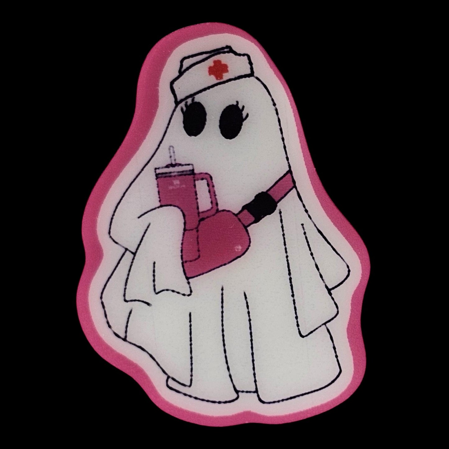 Badge Reel Pink Bougie Ghost