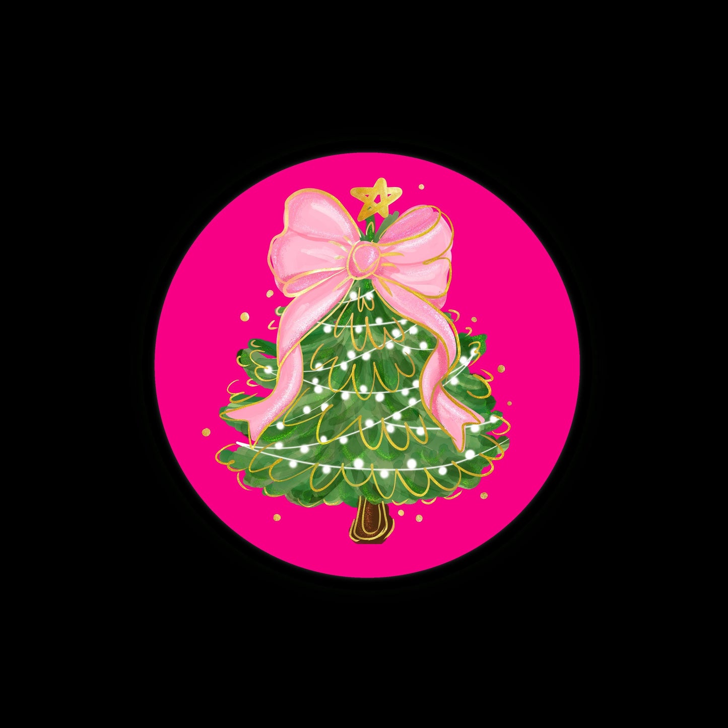 Pink Christmas Badge Reel