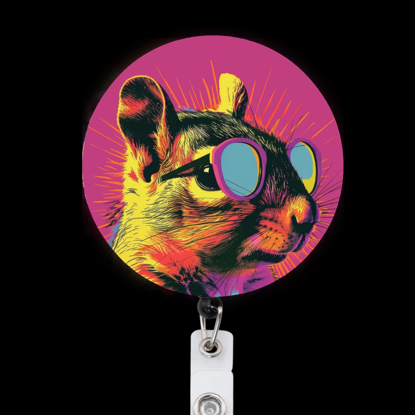 Pop Art Squirrel Badge Reel