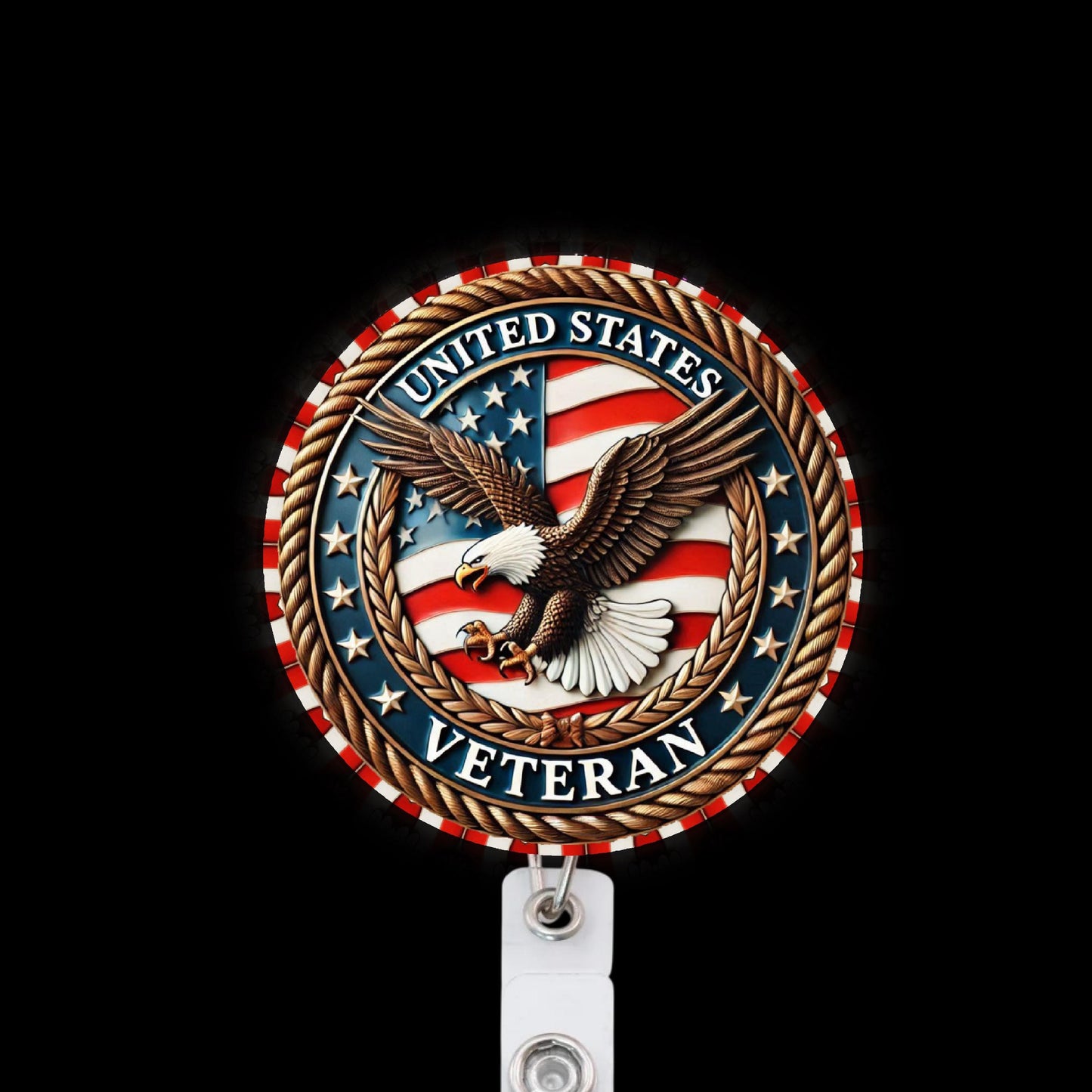 US Veteran Patriotic Badge Reel