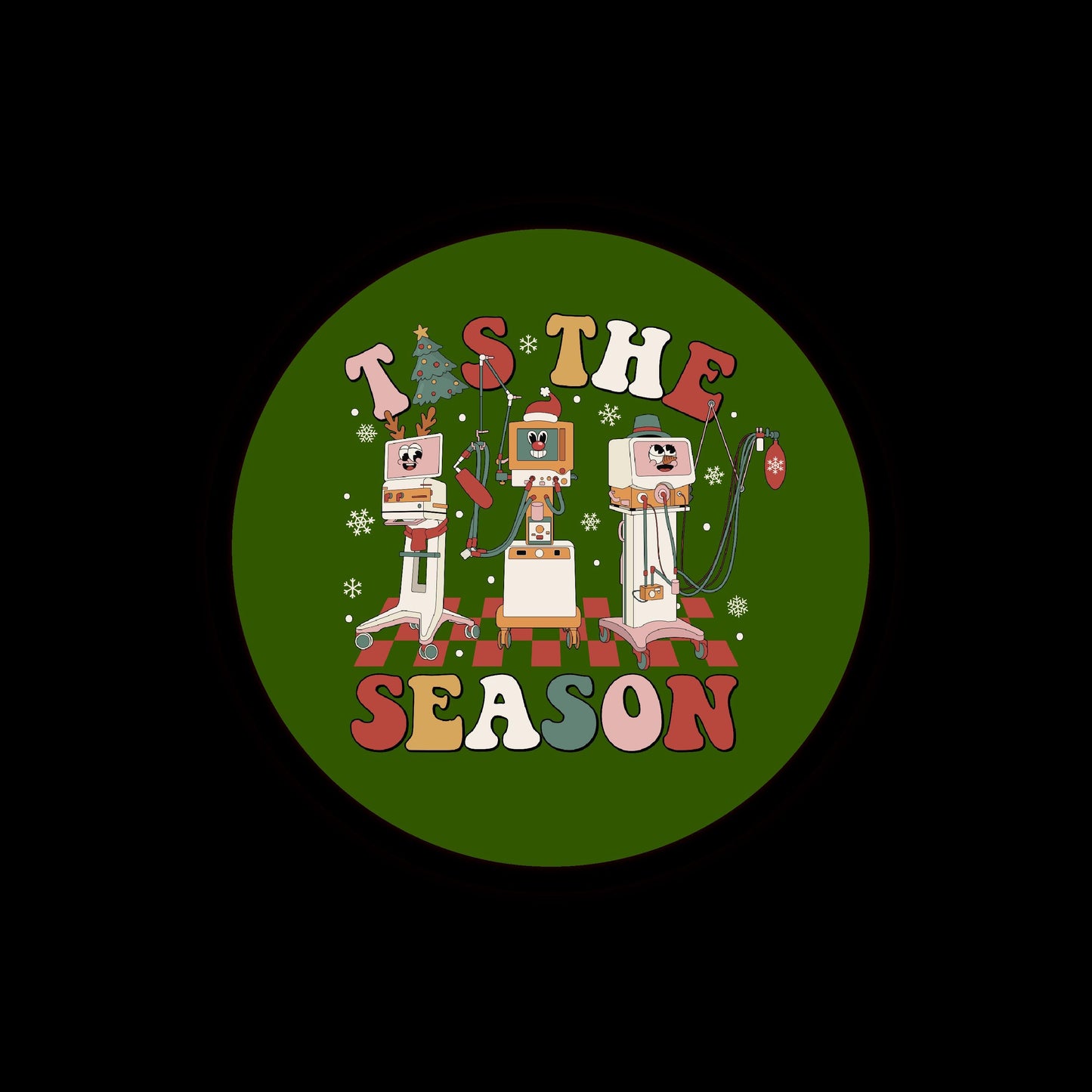 Ventilators, Tis The Season, Respiratory Therapy Christmas Badge Reel