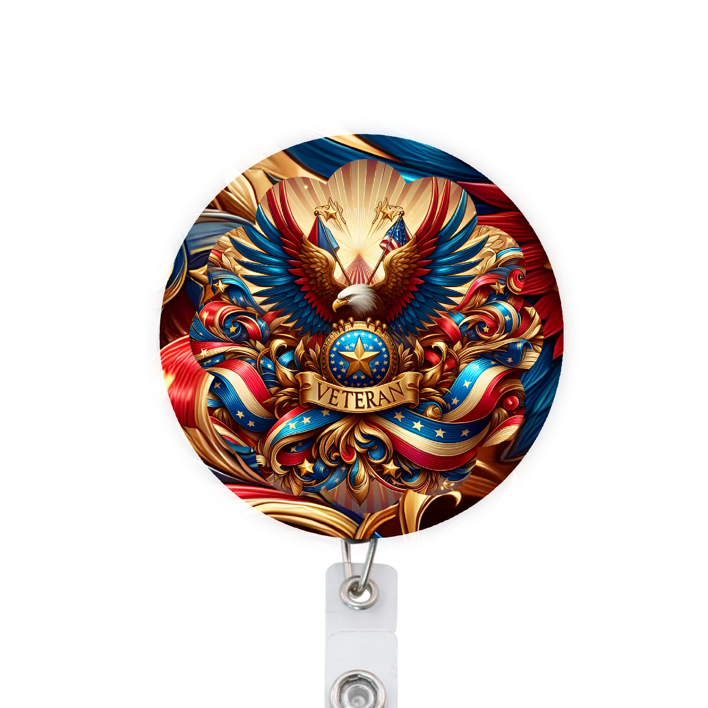 US Veteran Military Patriotic Badge Reel