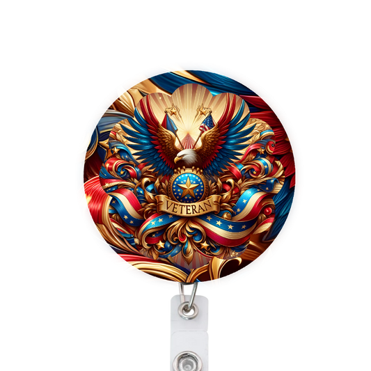 US Veteran Military Patriotic Badge Reel
