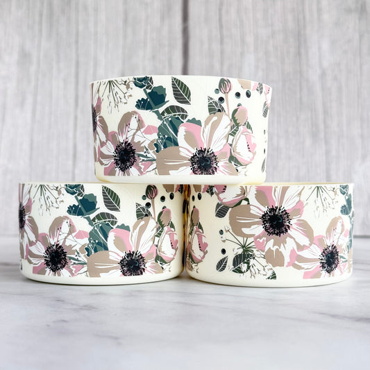 CREAM PINK POPPIES Tumbler Boot