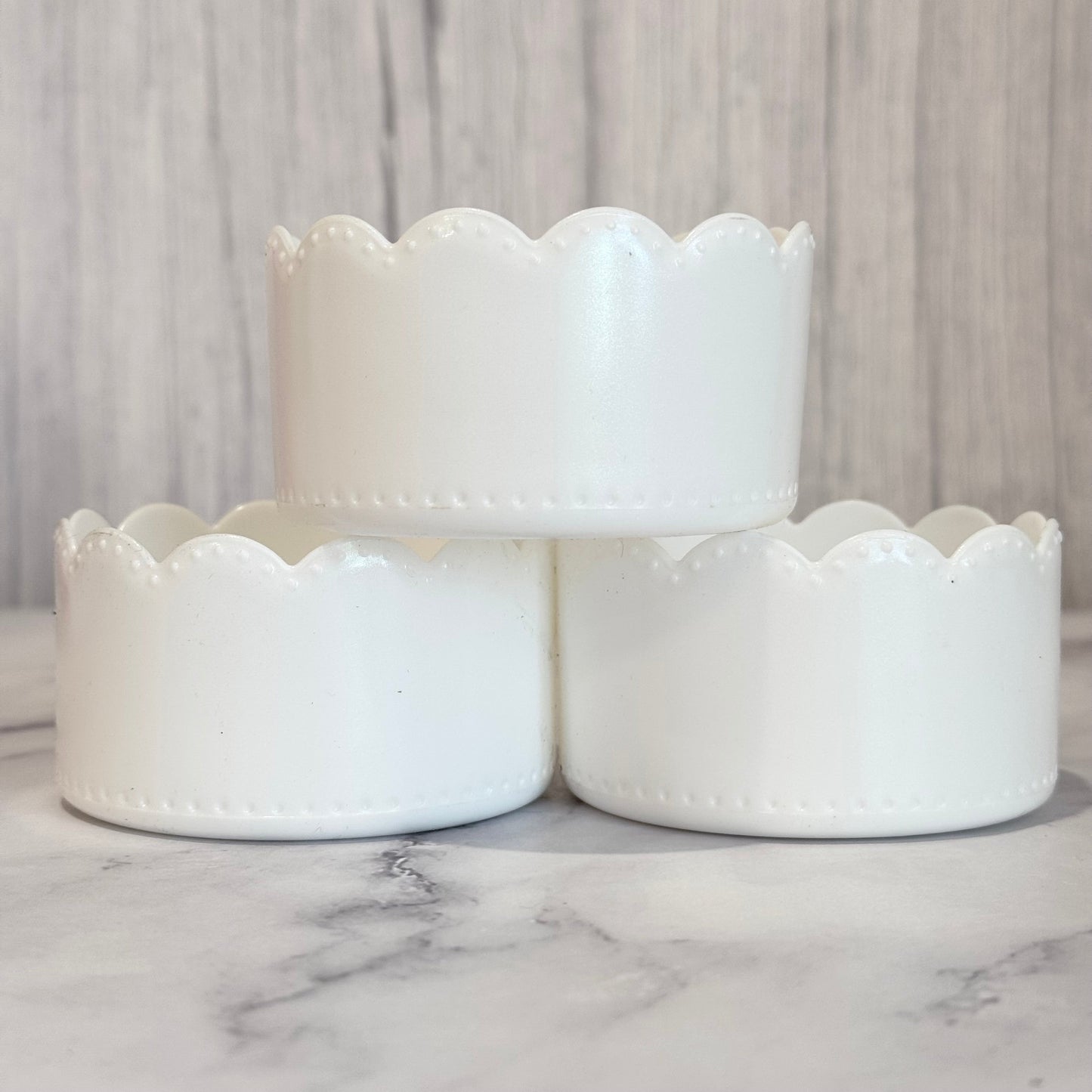 White Shimmer Scallop Tumbler Boot