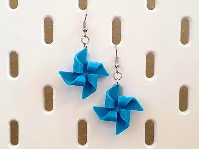 Origami Paper Pinwheel Earrings