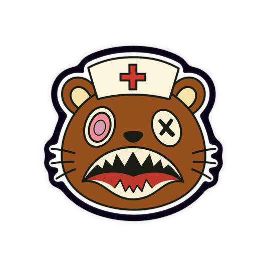 Bad Bear Nurse Edition Iron On Glitter Patch Pop Culture