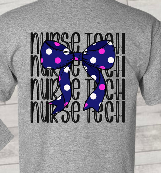 Blue Nurse Tech Coquette Two Sided T Shirt