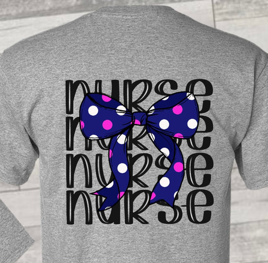 Blue Nurse Coquette Two Sided T Shirt