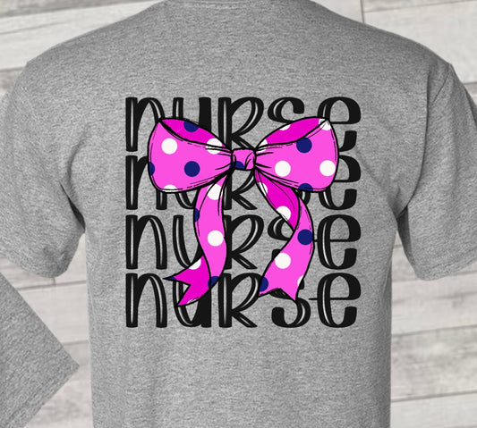Pink Nurse Coquette Two Sided T Shirt
