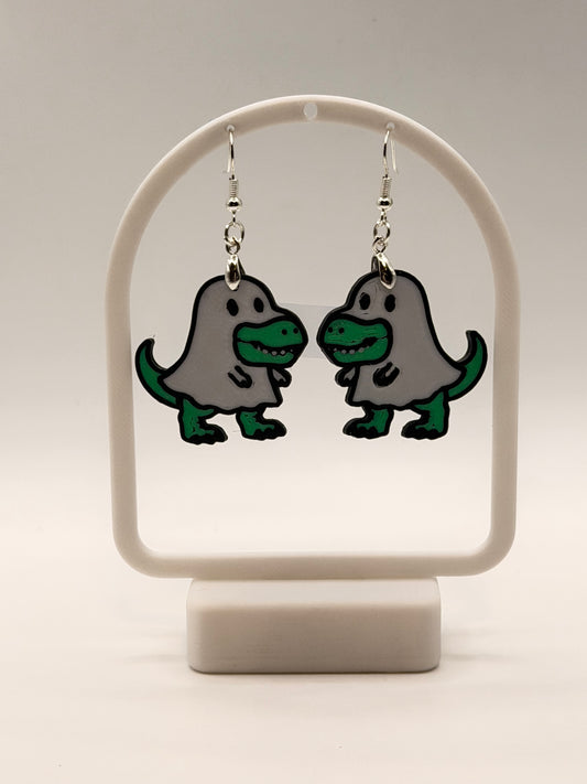 Halloween Ghost Dinosaur Earrings