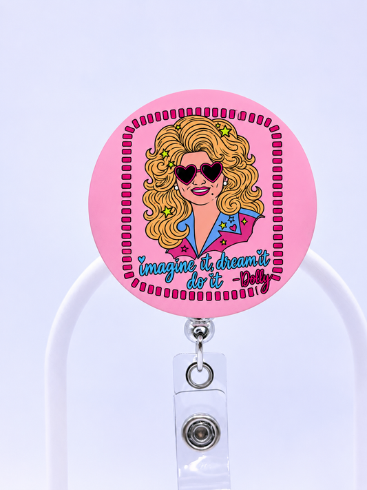 Dolly Funny ER ICU Nurse Badge Reel