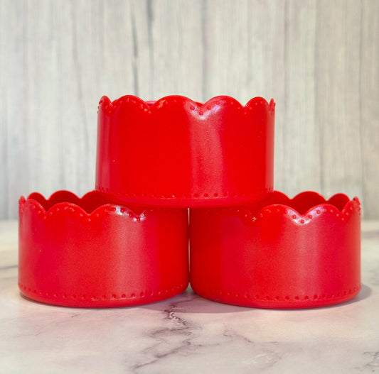 Red Shimmer Scallop Tumbler Boot