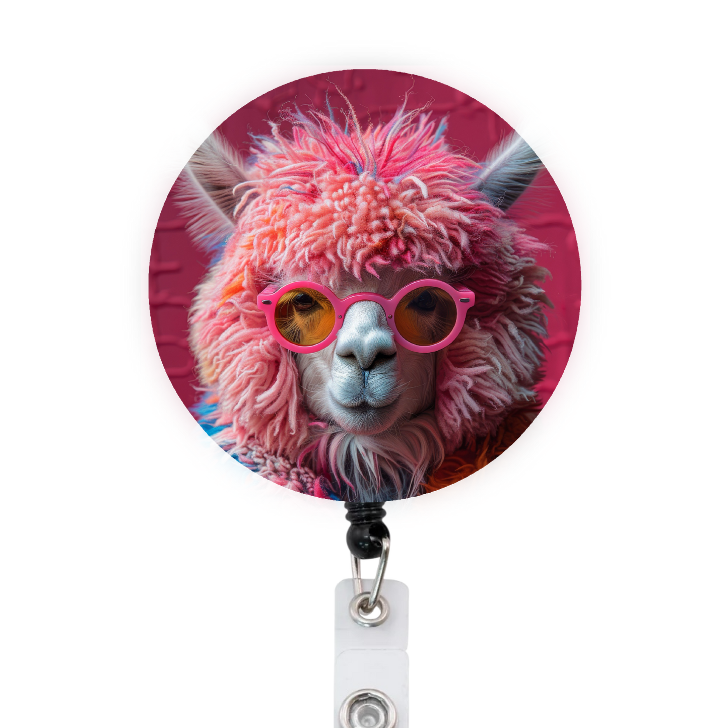 Pop Art Llama Attached Badge Reel