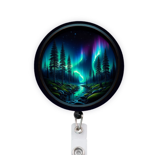 Northern Lights Attached Badge Reel