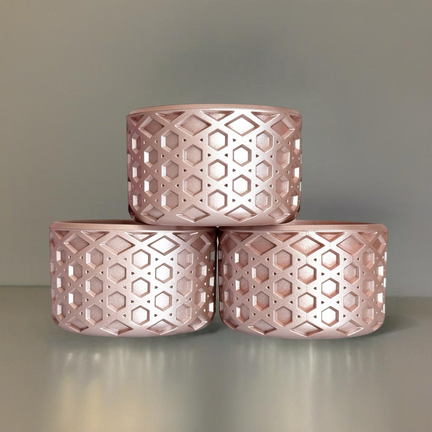 Rose Gold Metallic Waffle Tumbler Boot